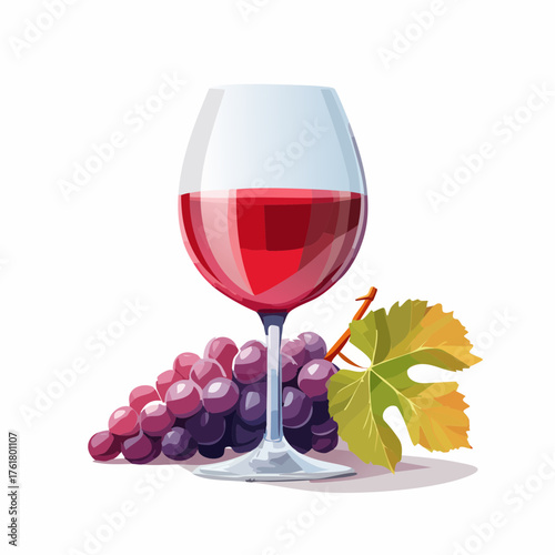 Verre de vin rouge en 3D lowpoly