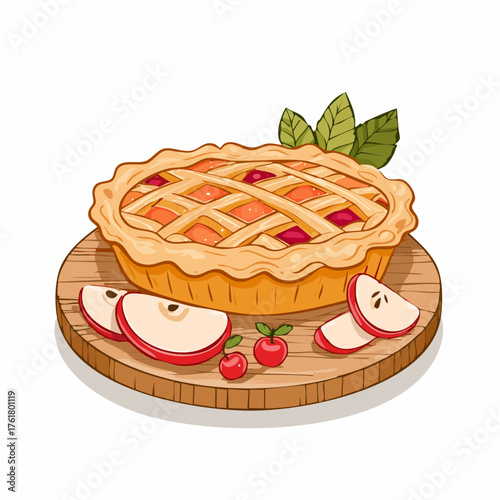 Tarte rustique d’automne en style doodle