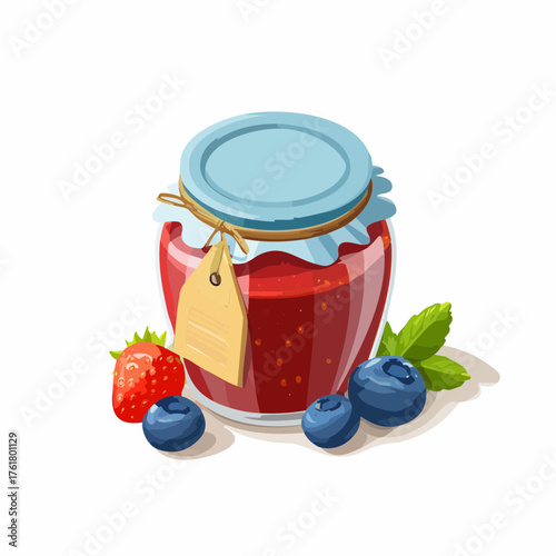 Pot de confiture maison stylisé en 3D