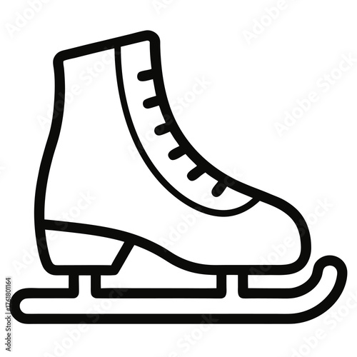 Figure skating boot icon with blade ice skate figure skate