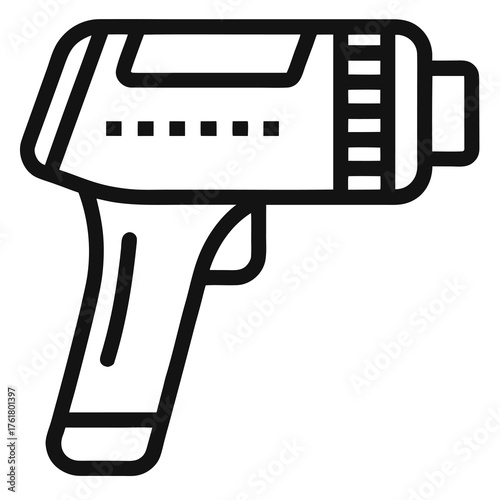 Outline Icon of a Handheld Infrared Thermometer non-contact