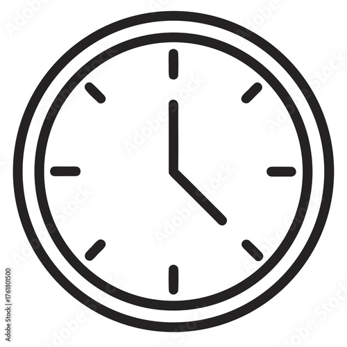 Simple Clock Face Icon with Hands time symbol