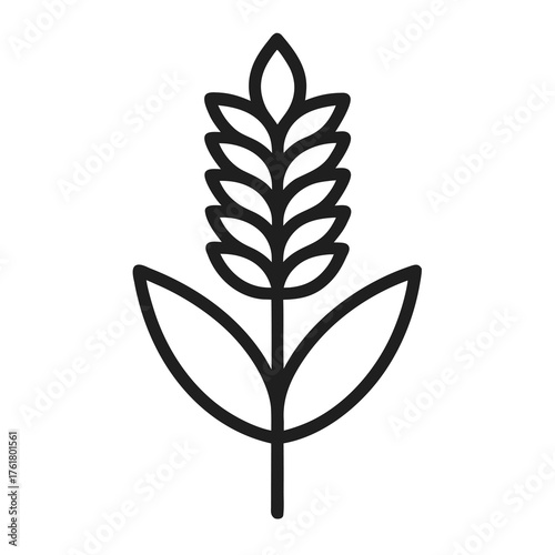 Simple Wheat Stalk Icon grain agriculture