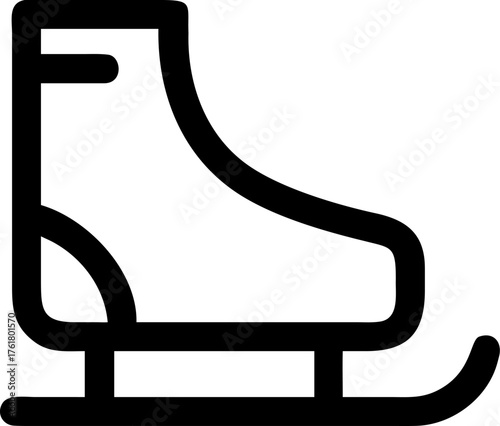 Simplified ice skate icon winter sport footwear