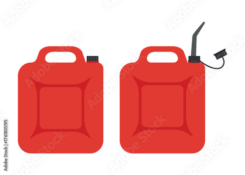 Canister with a watering can for refueling isolated on a white background.