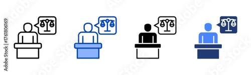 Legal icon set multiple style collection