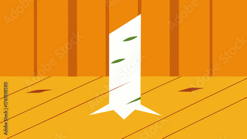 Polished Birch Flooring Design Illustration