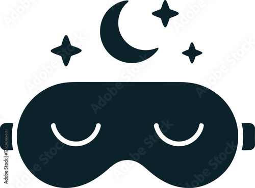 Eye Mask Icon: Sleep and Relaxation Symbol for Comfort, Travel and Insomnia Relief