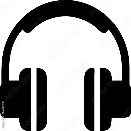 Modern icon of over-ear headphones for music entertainment and audio devices