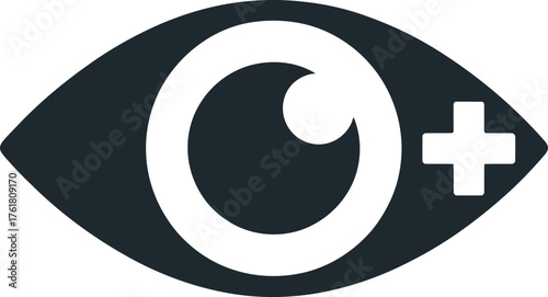 Simple Health Eye Vector Symbol for Vision Care and Ophthalmology Related Projects