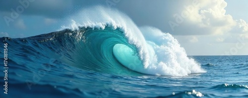 Majestic Ocean Wave Crest Powerful Surge of Nature, Symbolizing Leadership and Untamed Strength
