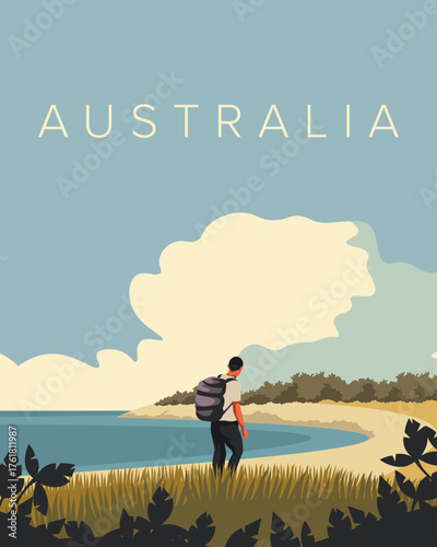 Australia travel poster, cover, banner