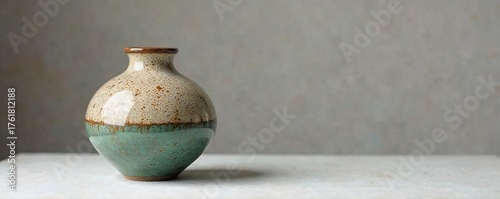 Intricately Designed Ceramic Vase A Handcrafted Masterpiece on Minimalist Background