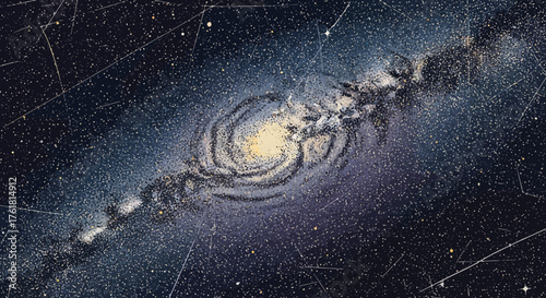 The vast spiral expanse: An artistic depiction of the milky way galaxy