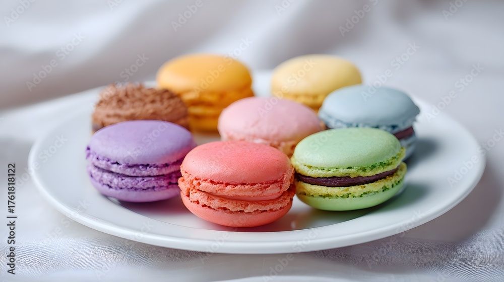 Obraz premium colorful macaroons on a plate