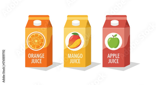 Three Juice Boxes: Orange Mango and Apple Flavors.