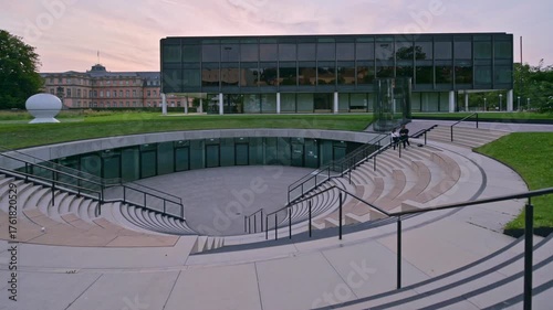 Stairs at the State Parliament (Landtag) in Stuttgart, Germany – Evening Cityscape