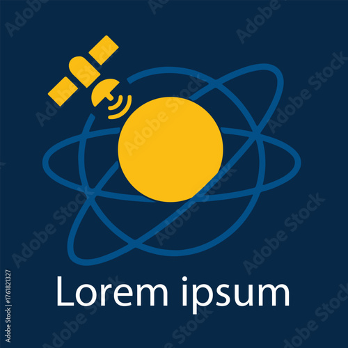 satellite logo vector icon illustration Radar Vector icon satellite dish tv technology Satellite logo vector design. Reception and transmission of radio signals.