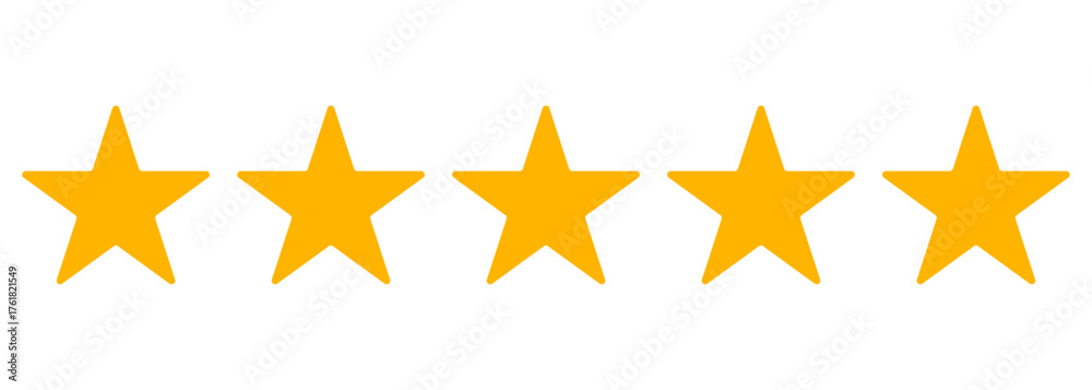 Obraz premium Golden Five Star Rating Rate Concept 