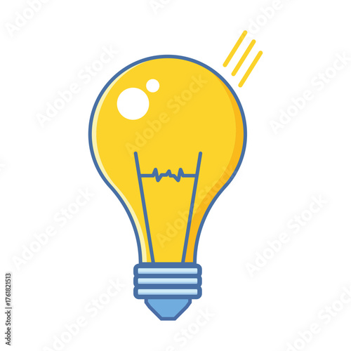 Light Buld Idea Icon, Idea Symbol On Isolated Background. Idea Symbol. Solution, Electricity, Light, Electric Lamp.