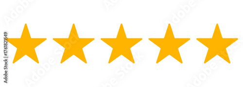 Golden Five Star Rating Rate Concept 