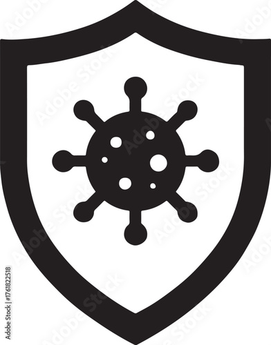 Shield for antivirus protection vector, representing cybersecurity, digital safety, and threat defense.
