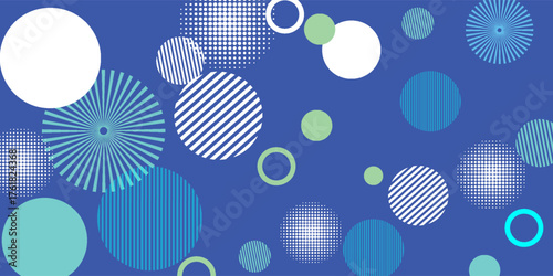 Abstract geometric blue and dark navy color background with circle shape. Vector, illustration Modern blue abstract background, the look of stainless steel, circular lines on a blue background