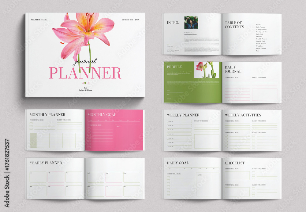 Templete Rplnd Planner Design Template Landscape Stock Template | Adobe Stock