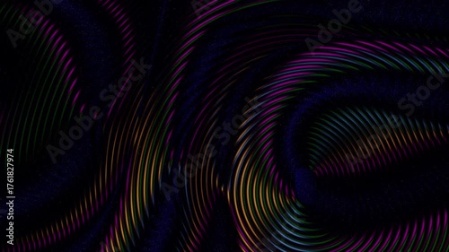 Vibrant abstract wave patterns with colorful lines on a dark background motion