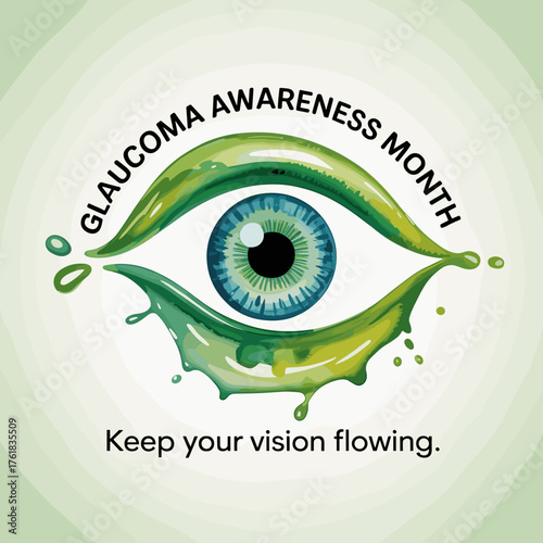 Water Splash Eye Poster for Glaucoma Awareness Month