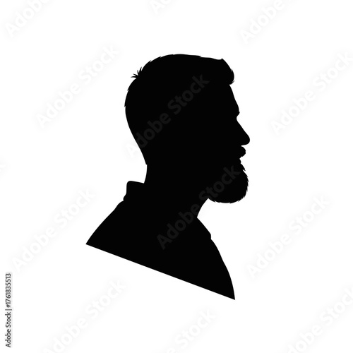 Silhouette of a man with beard in profile view representing No Shave November  