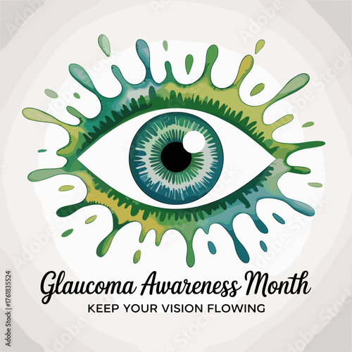 Water Splash Eye Poster for Glaucoma Awareness Month