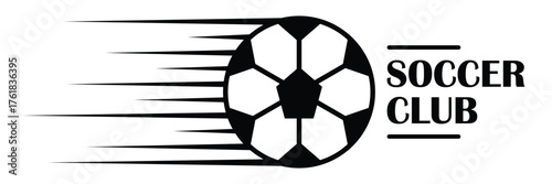 Soccer ball icon, football club concept. Football game ball icon on white background. Classic soccer ball tournament sign. Vector illustration.