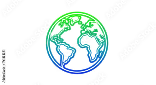 Stylized Globe Icon with Gradient Colors Representing Earth.