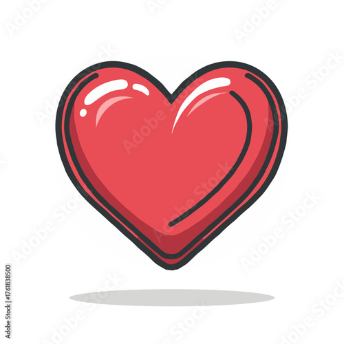 Heart vector in bold color, clean minimalist style, without background