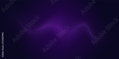 Dot blue purple wave line light gradient dark background. Abstract  technology big data digital background. 3d rendering.