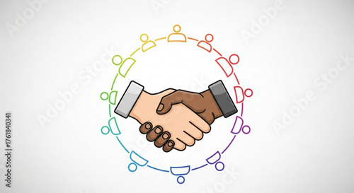 Handshake between two people symbol of friendship, partnership, cooperation, agreement and international relations