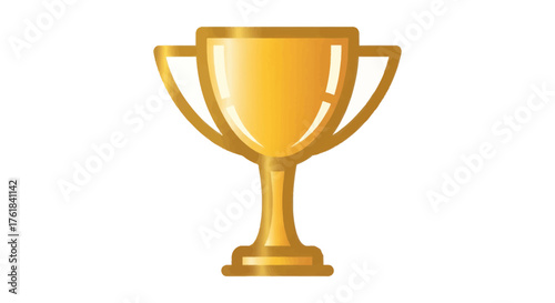 Gleaming Golden Trophy with Two Handles on a Pedestal.