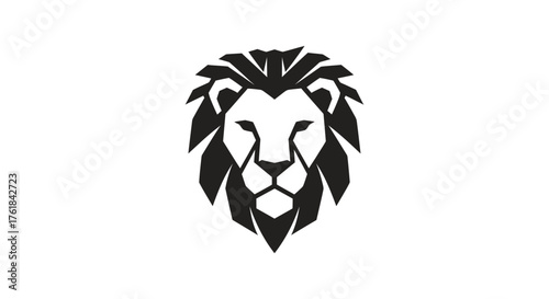 Stylized Geometric Lion Head Emblem.