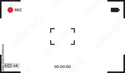 Camera viewfinder screen. video screen. Camera recording screen template for overlay. display full hd format, digital display interface.
