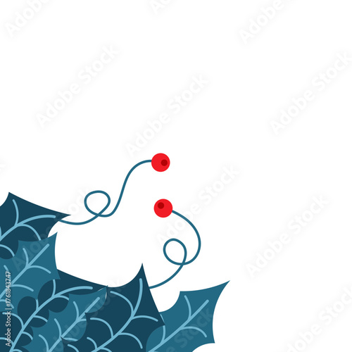 Christmas Holy Leaf Corner