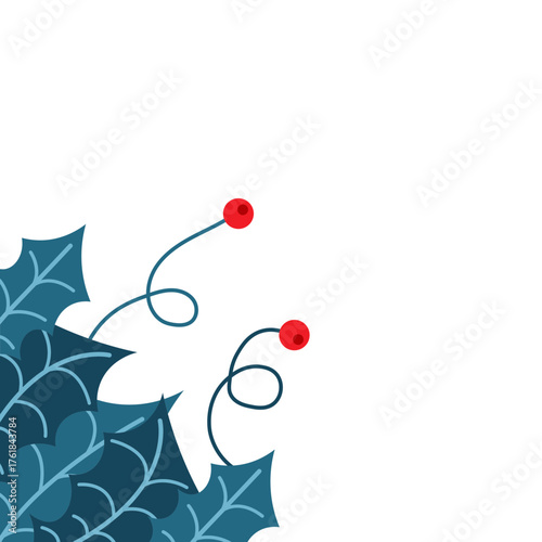 Christmas Holy Leaf Corner