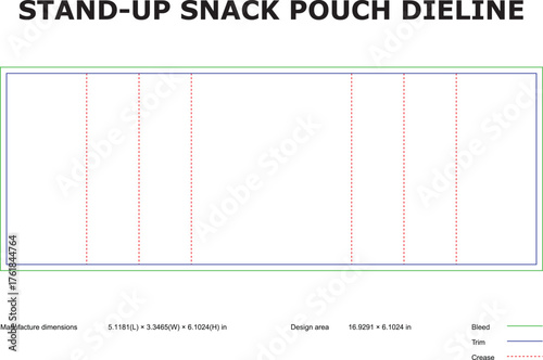 Stand Up Coffee Pouch Dieline Template