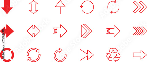 red arrow icon set for navigation and direction adding flow and usability to website design and digital projects