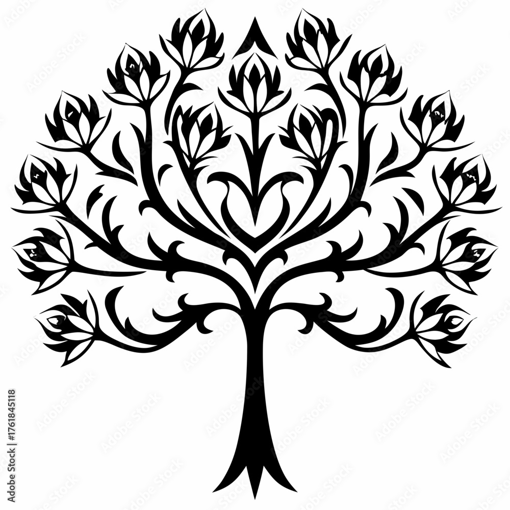 Obraz premium Fern tree on white background.05