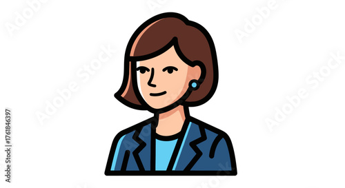 Professional Woman in Business Attire with Short Brown Hair.