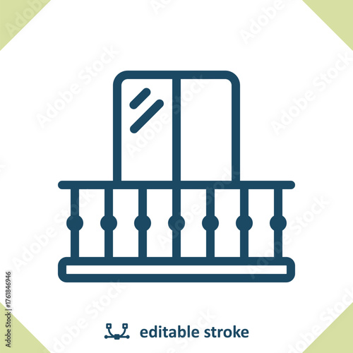 Balcony Icon. Veranda, Porch, Mezzanine