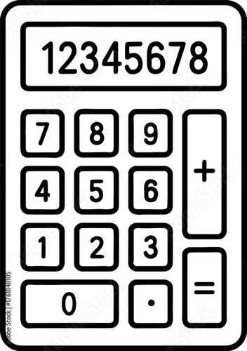 Simple calculator with visible numbers and buttons for digital use