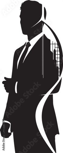 Professional businessman in a modern office setting vector illustration