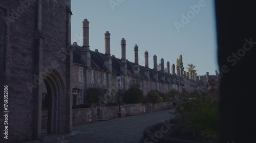 Historic street in city of Wells, UK